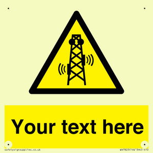 Custom warning RF radiation transmitter